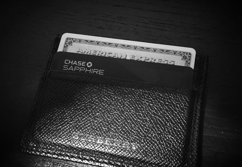 a wallet with cards inside