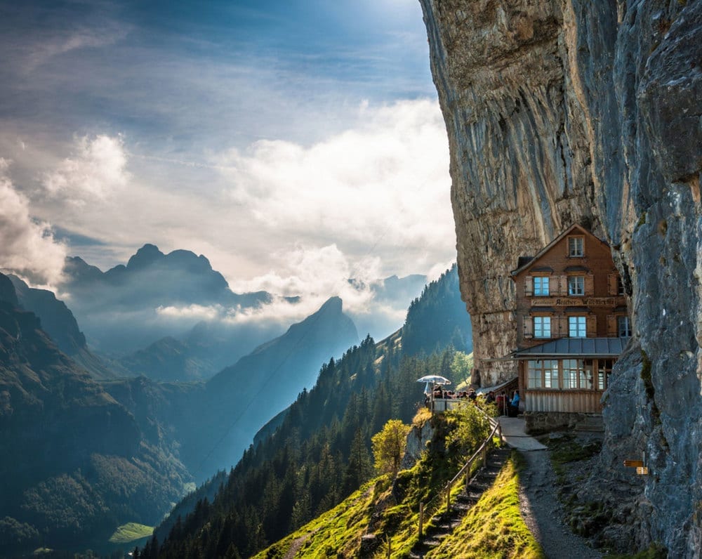 a house on a cliff