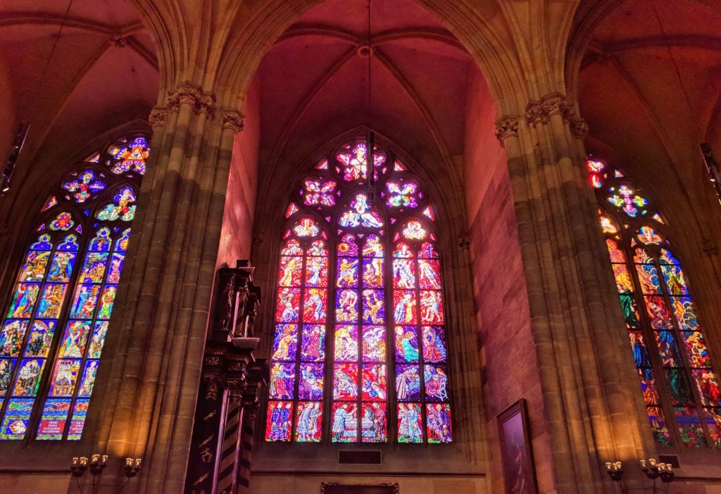 a stained glass windows in a church