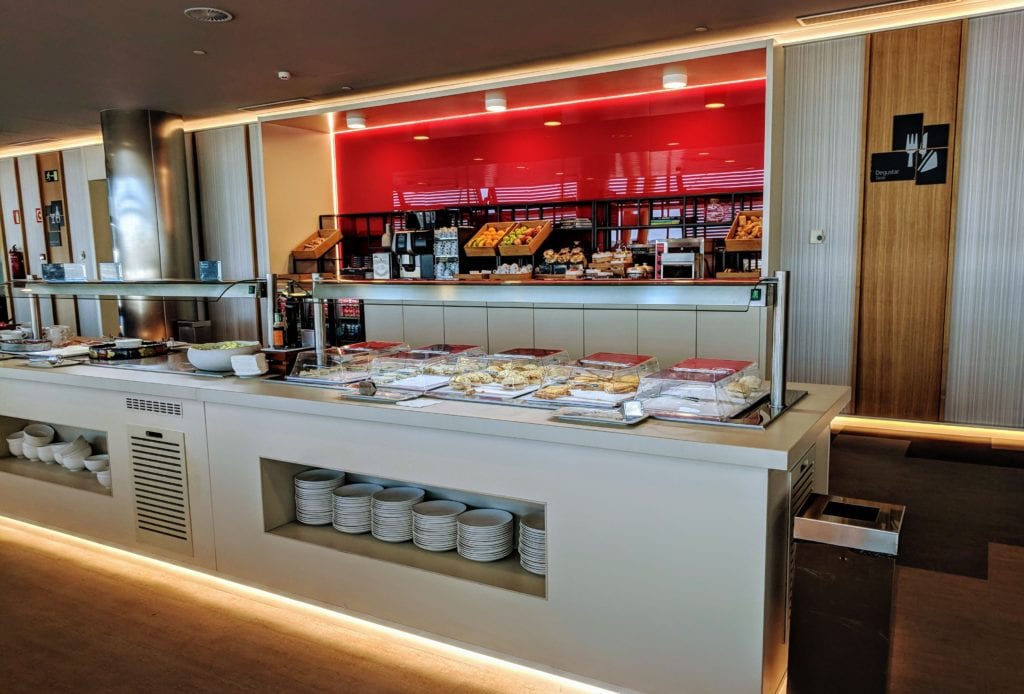 a food buffet in a restaurant