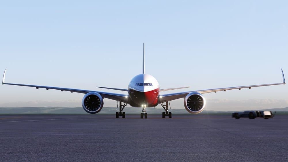 a plane on the runway