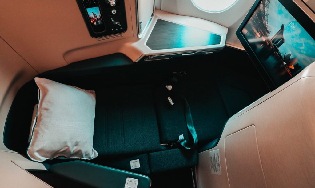cathay pacific business class bed