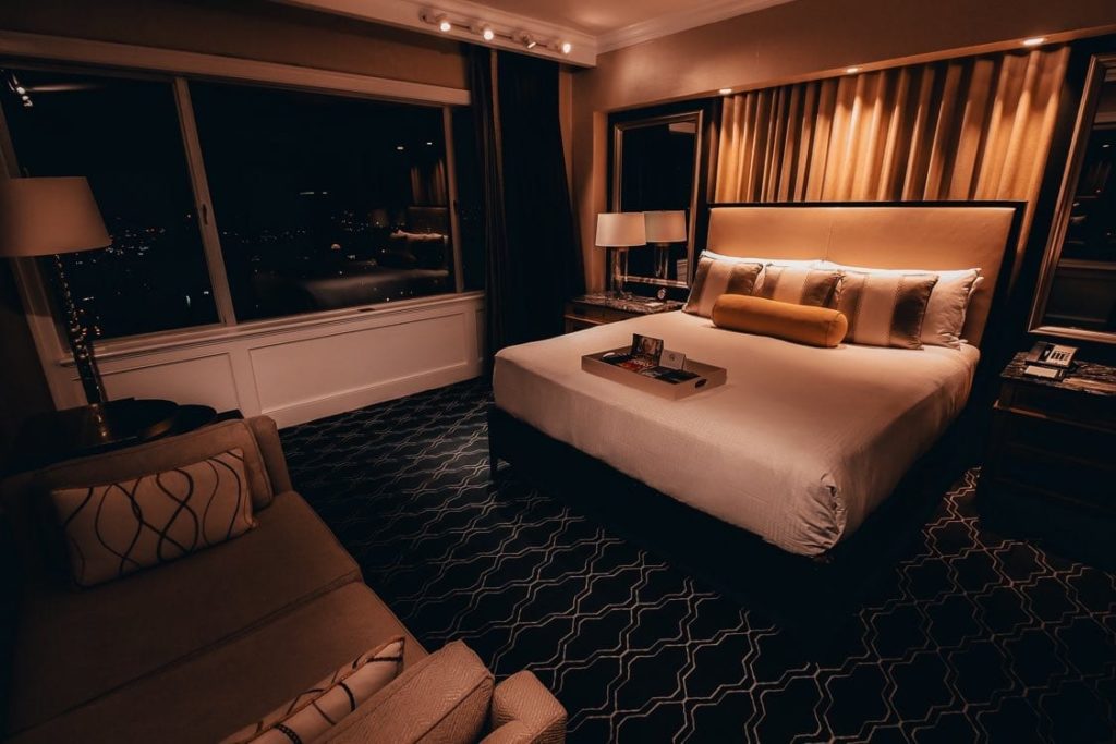 a room with a bed and a couch