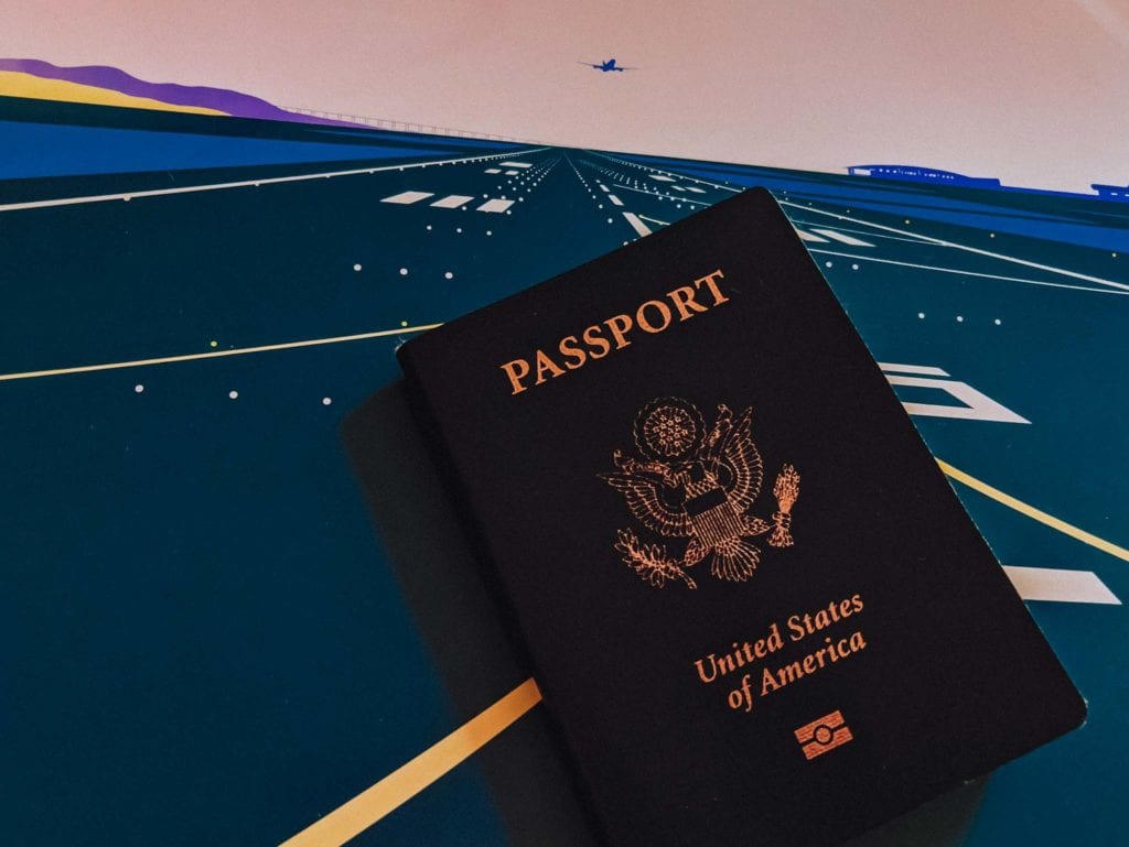 a passport on a runway