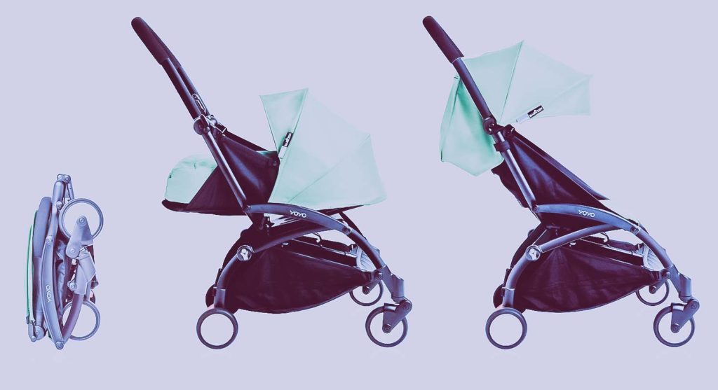 a couple of baby strollers