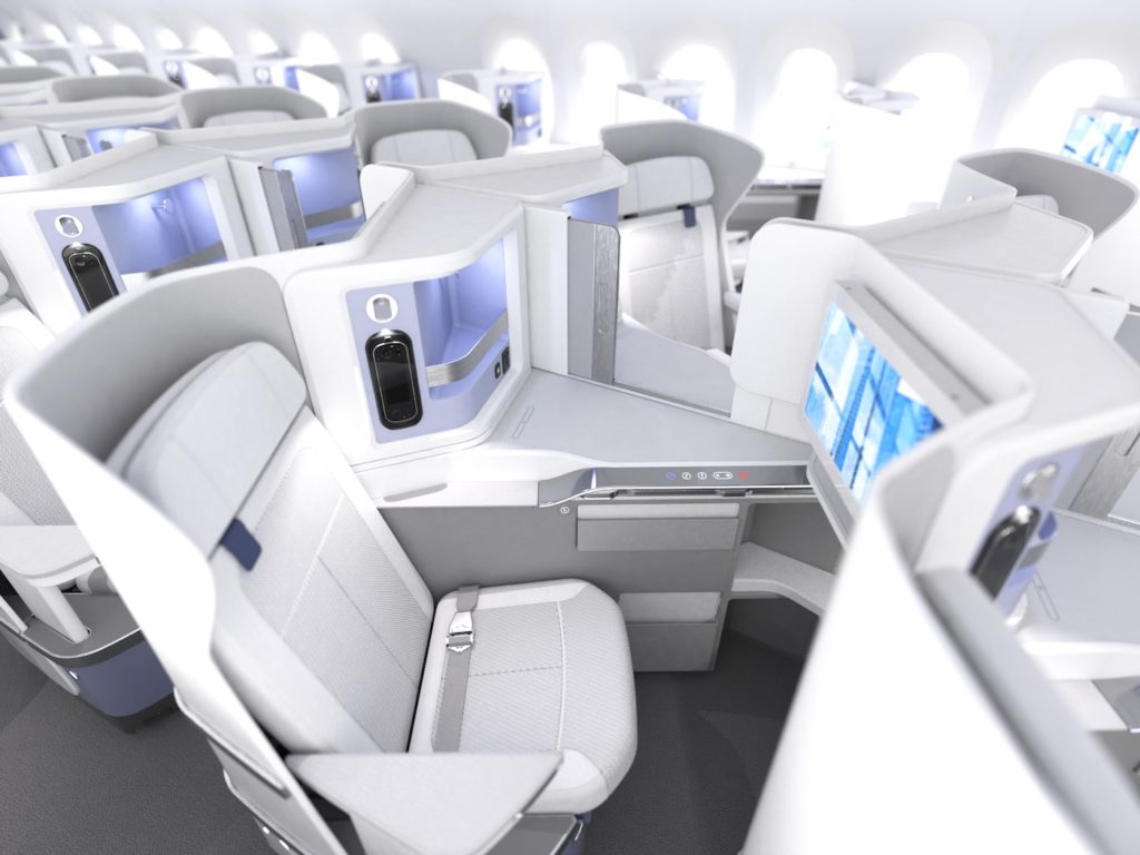 a white seats in a plane