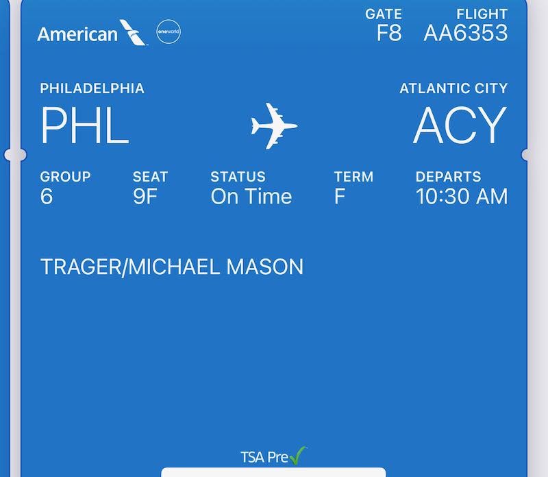 American Airlines Bus Boarding Pass