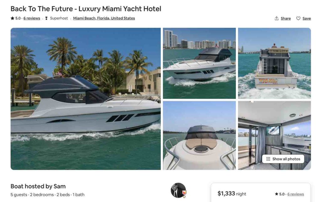 Chase Ultimate Rewards Points Book Airbnb 25% - airbnb yacht